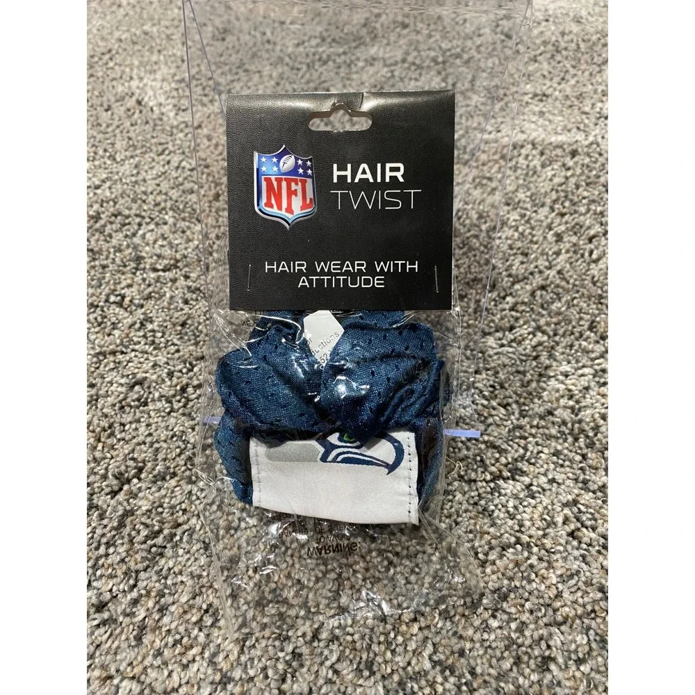 Little Earth NFL Hair Twist Womens OS Navy New Seattle Seahawks Mesh Scrunchie